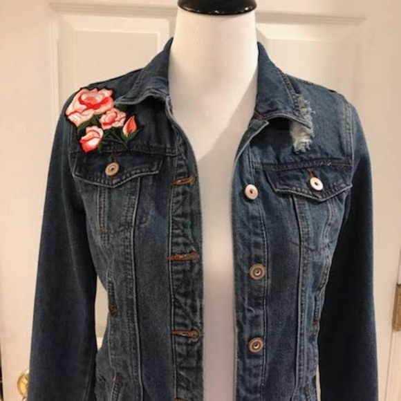 Boom Boom Jeans Distressed Denim Jacket Size S - Picture 3 of 7